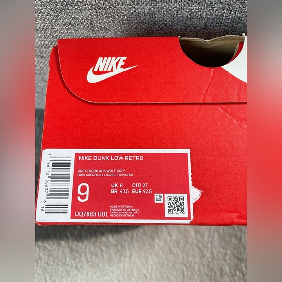 Men’s Nike Dunk Lows Retro White Grey Size 9US - Picture 7 of 7